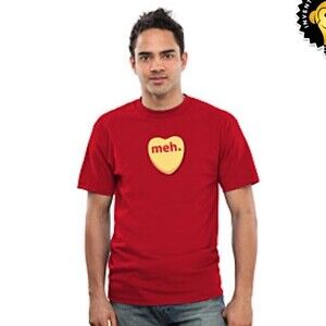 NEW Thinkgeek Red Valentine’s Meh Cotton T-Shirt Size Small